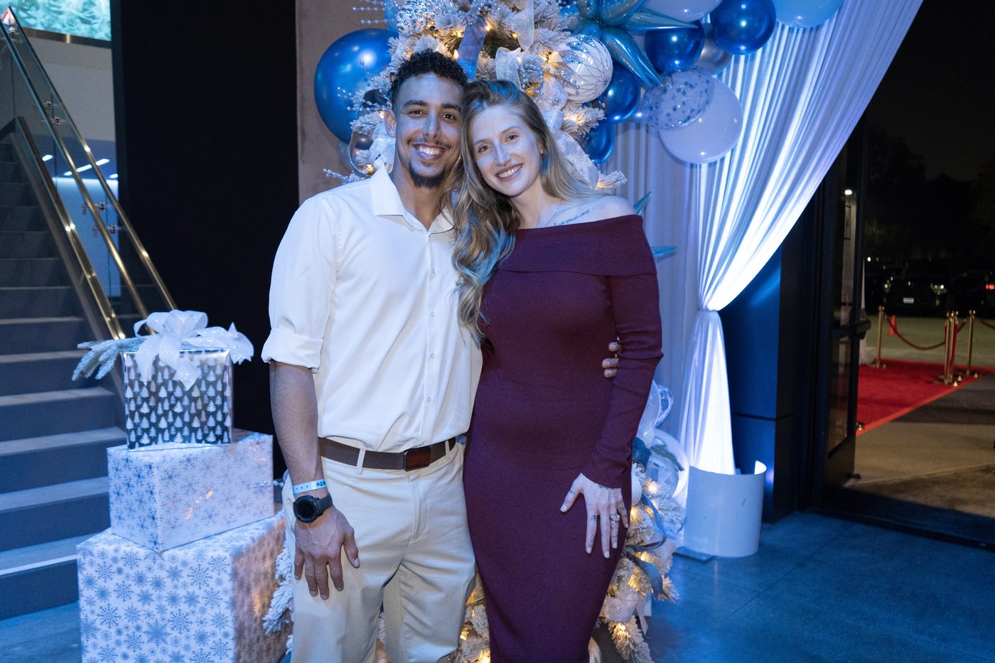 Holiday party couple